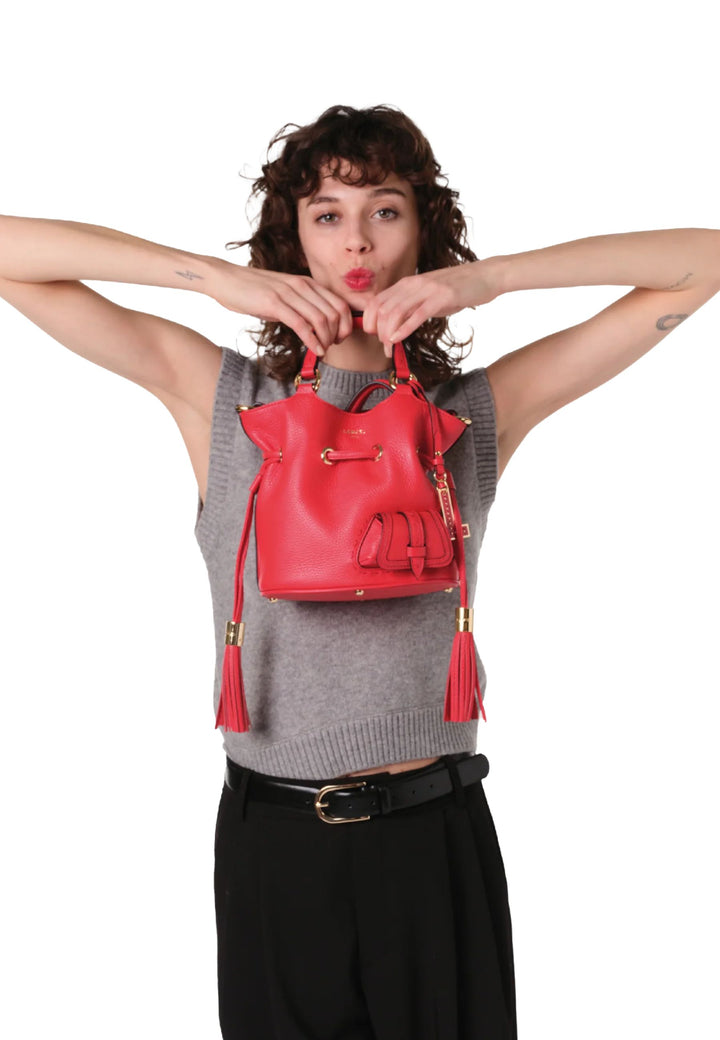 Lancel Premier Flirt S Red Kiss Bucket Bag