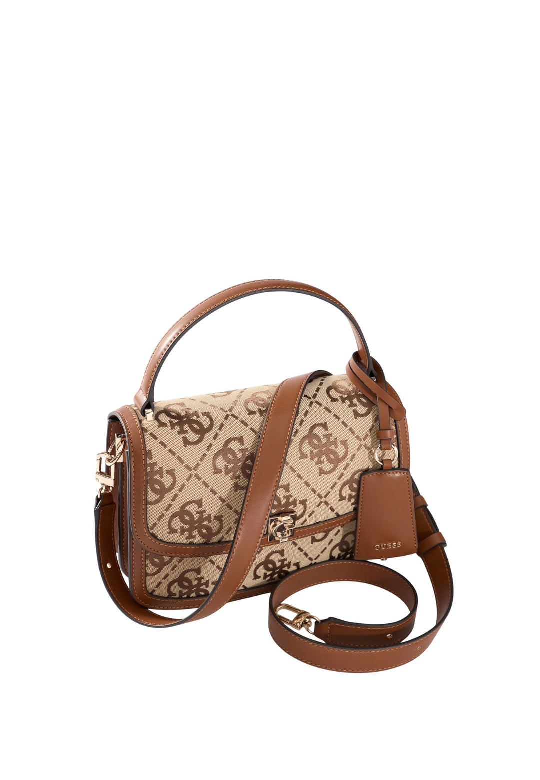 Guess Borsa con patta Audrey Monogramme Logo Latte