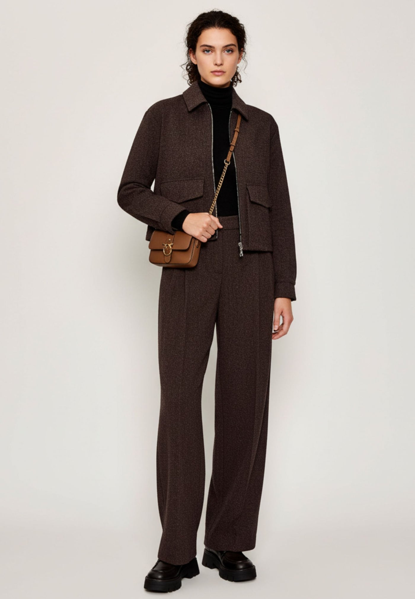 Pinko Sac Rabat Love One Slouchy Baby Bottalat Marron A2OXL17Q