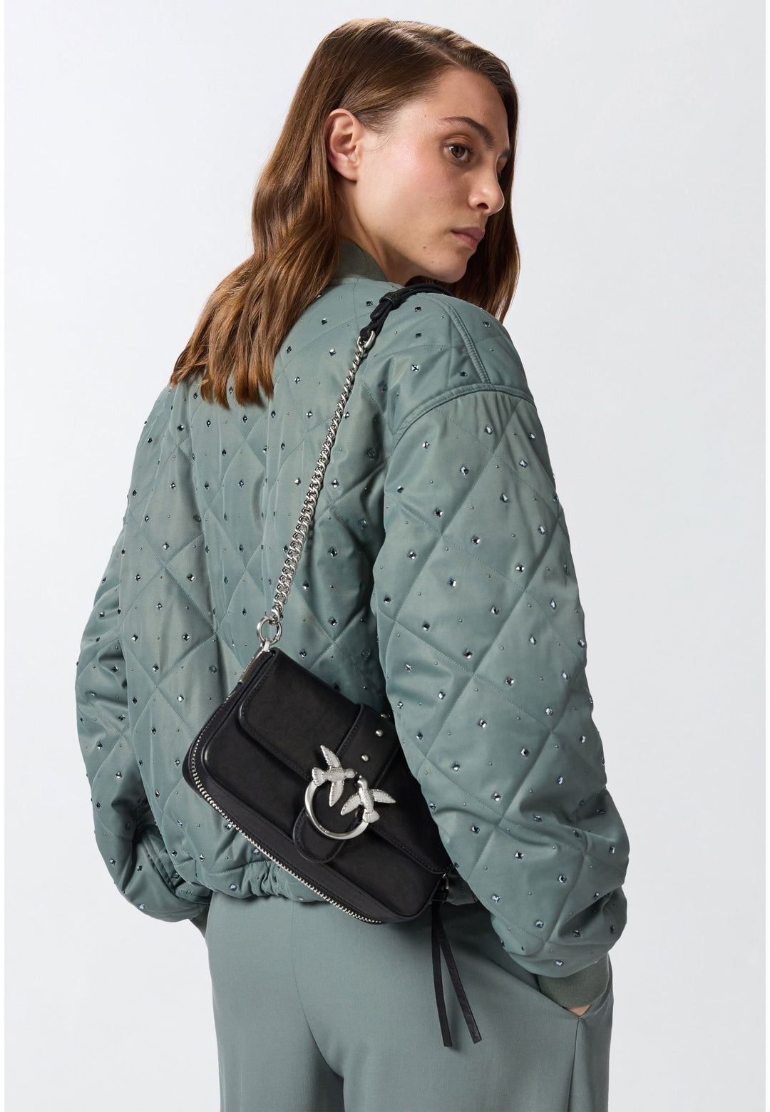 Pinko Taske Rabat Love One Slouchy Zip Mini Hurtig Sort A2JGZ99E