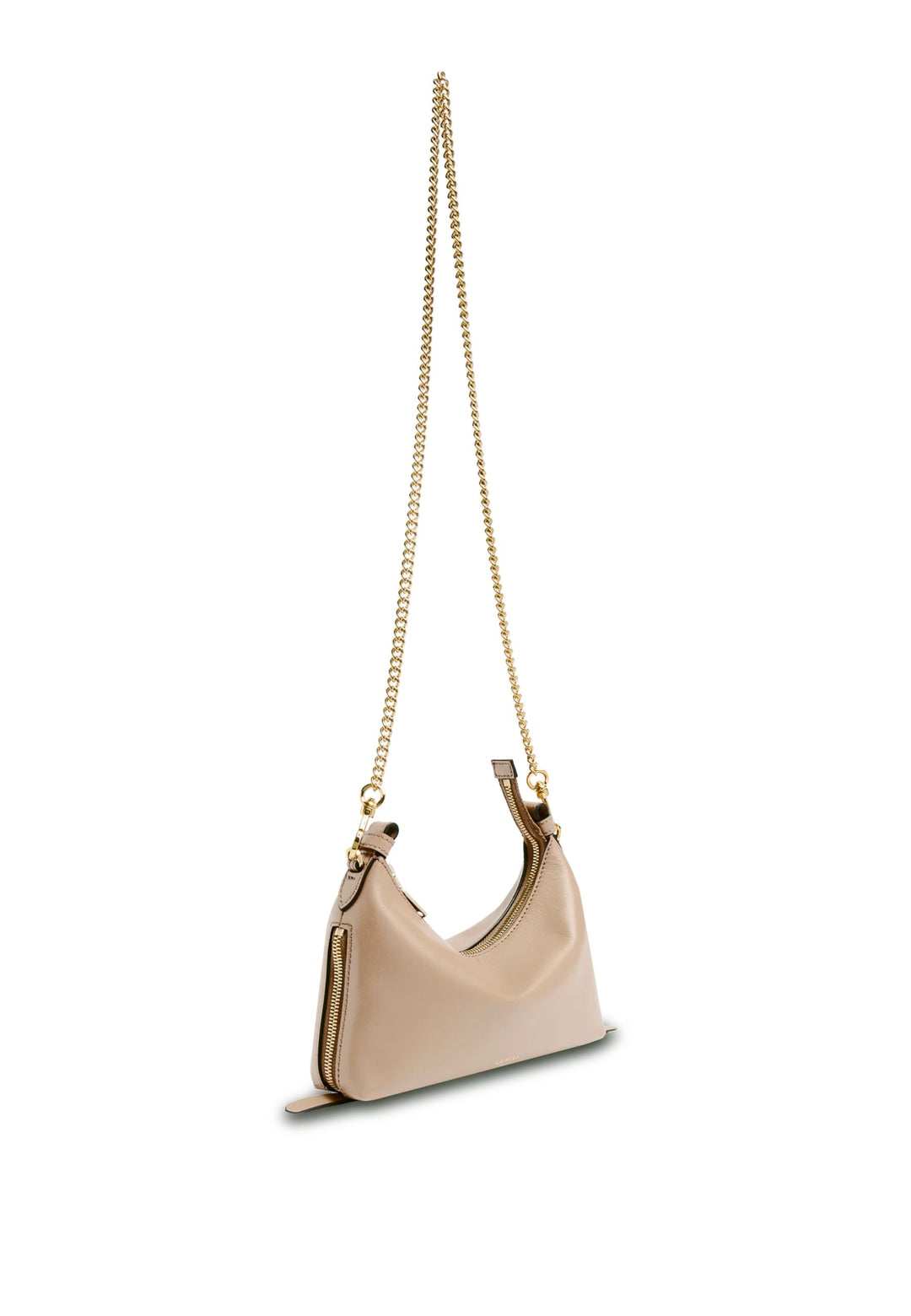 Lancel Origami Sac Baby Hobo Zippé Cuir Galet