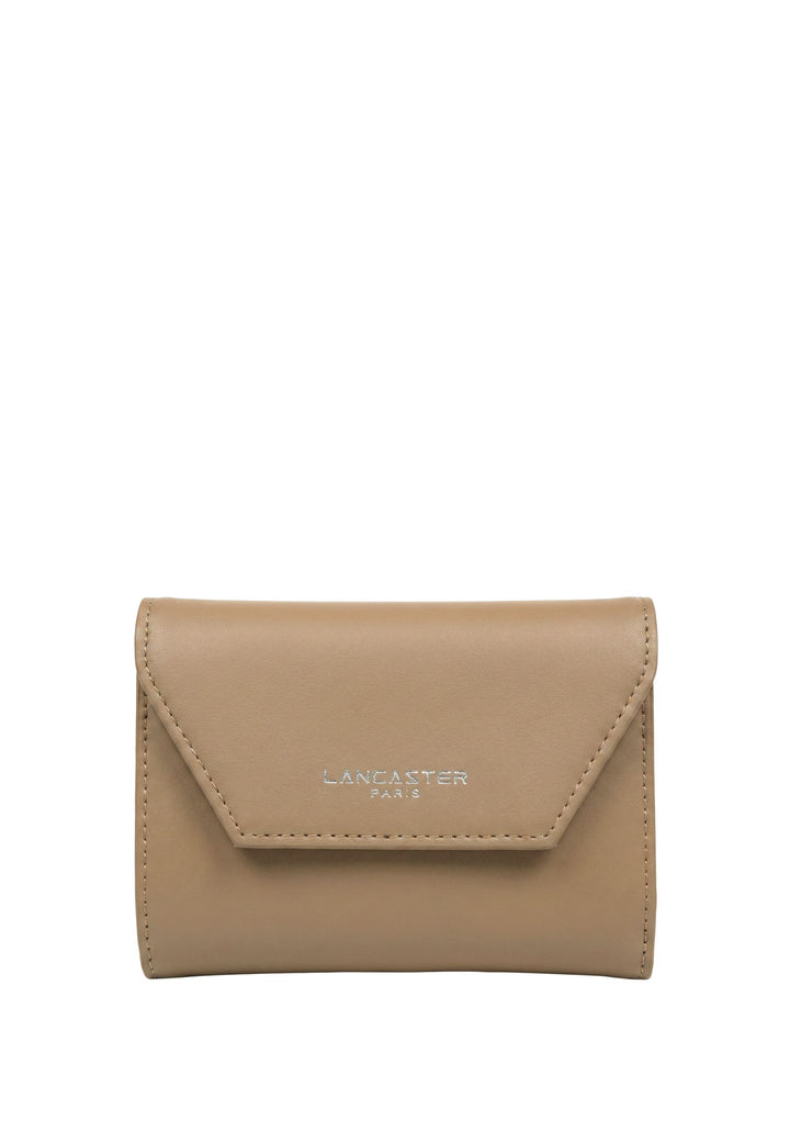 Lancaster Portemonnee rug aan rug Met klep en drukknoop Smooth 137-02 Praline