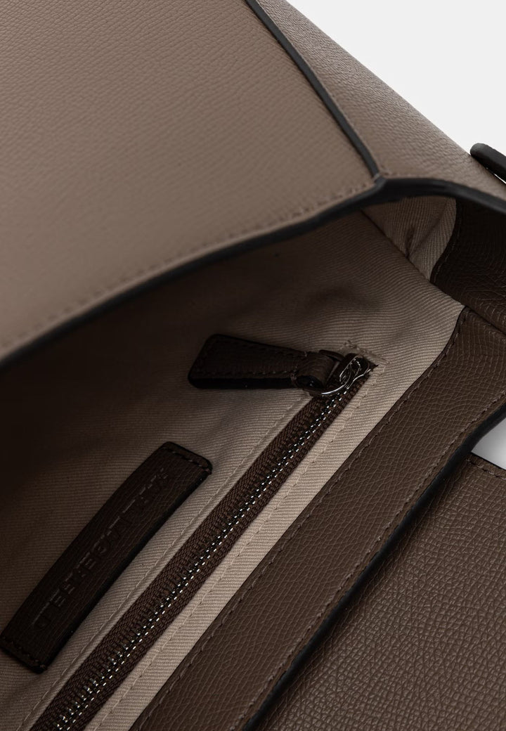 Karl Lagerfeld Sac Bandoulière Métal Zippé Taupe