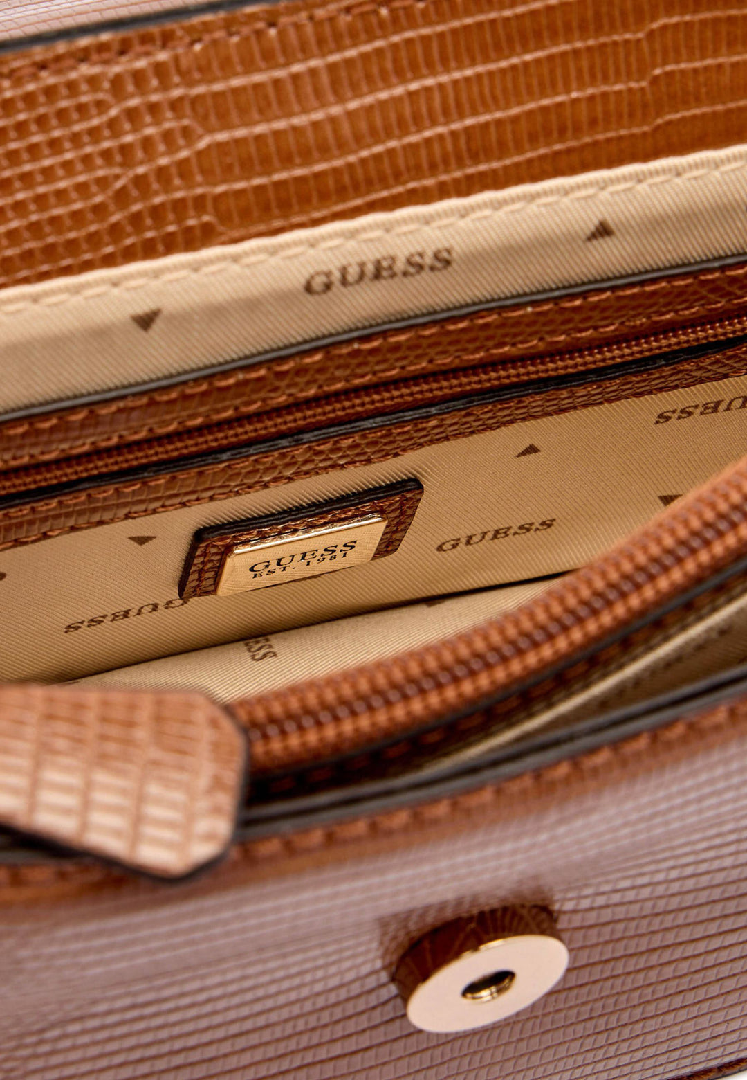 Guess Umhängentasch Anadela 3 Comp Satch Cognac KG962420