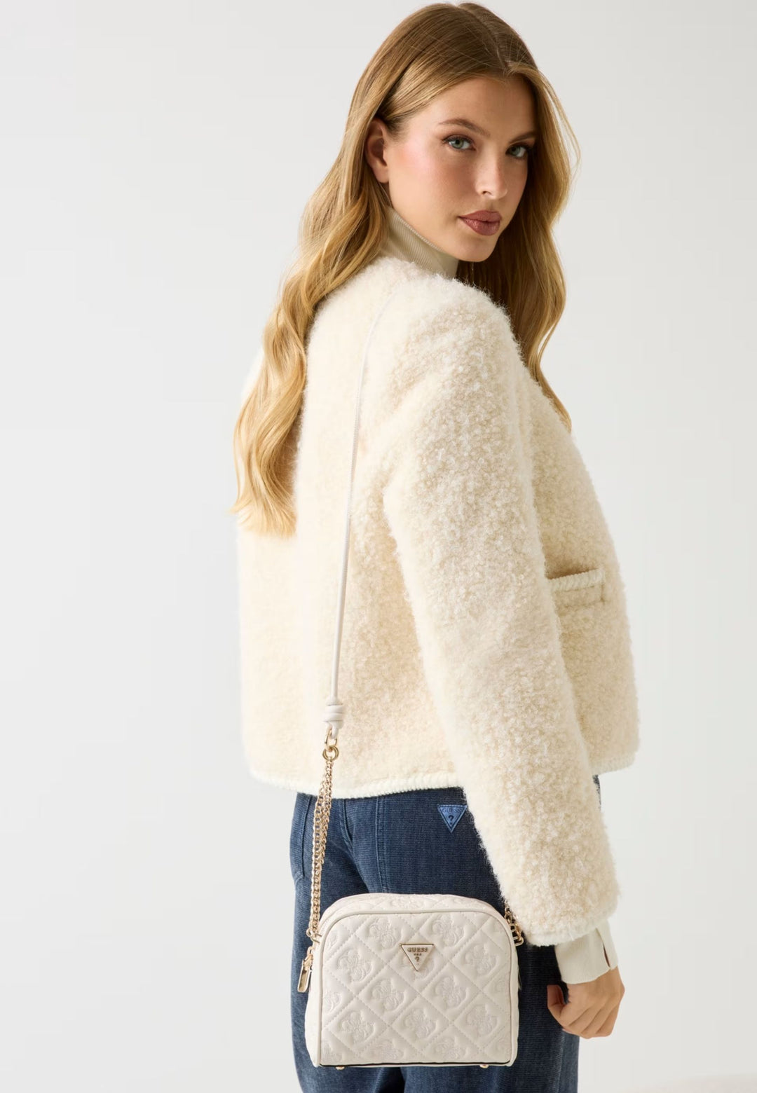Guess Bolso bandoulière Adelasia Multi Comp Off White