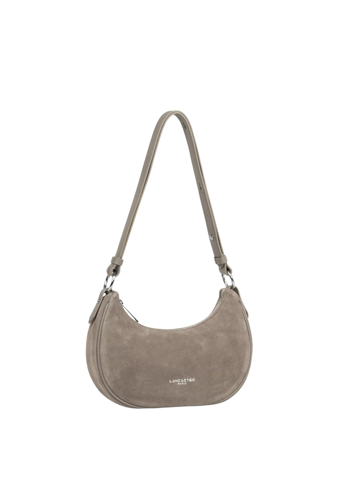 Lancaster Sac besace Zippé S Suède 480-081 Galet Fonce
