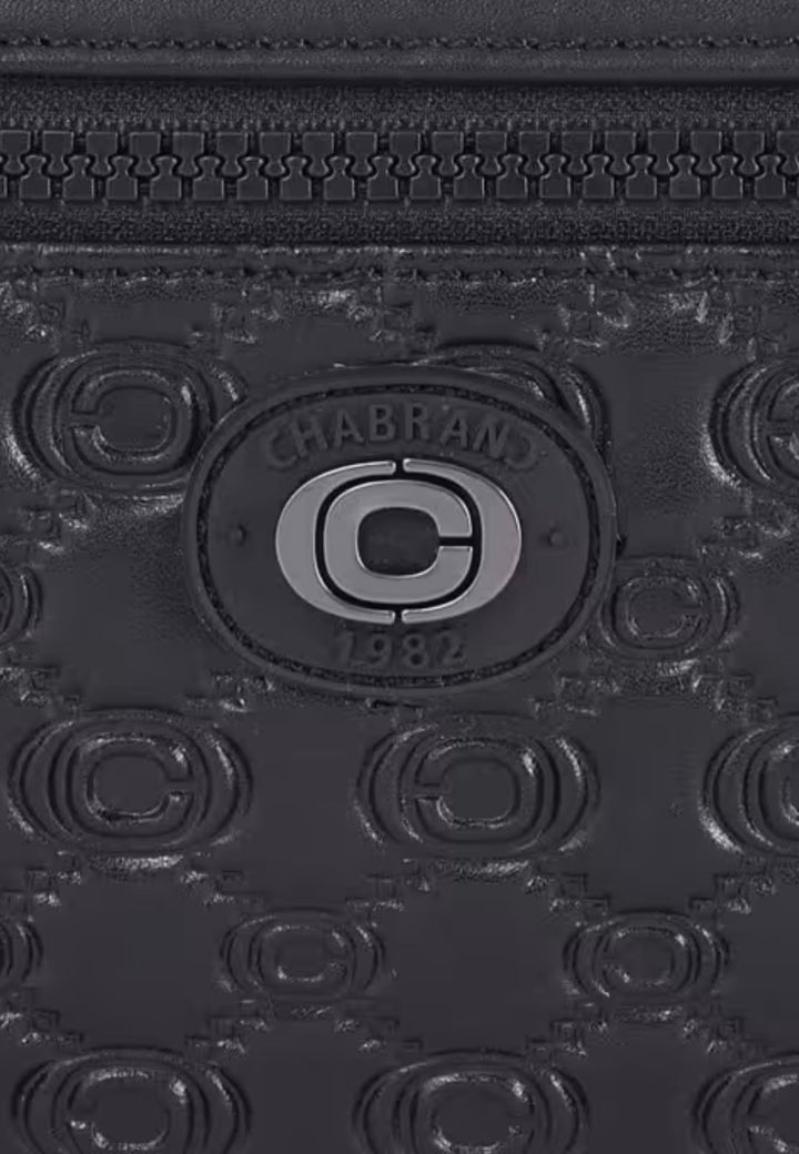 Chabrand mini messenger bag in logo-coated canvas with leather