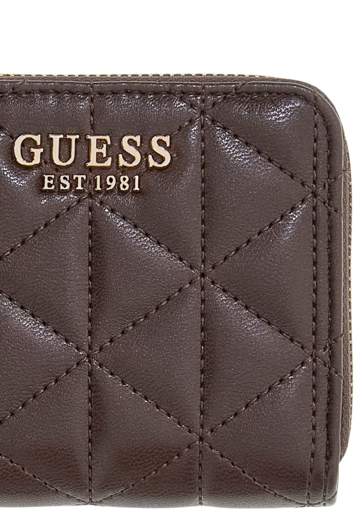 Guess Quilted Wallet / Purse Paisleigh Zi Espresso QG9883137