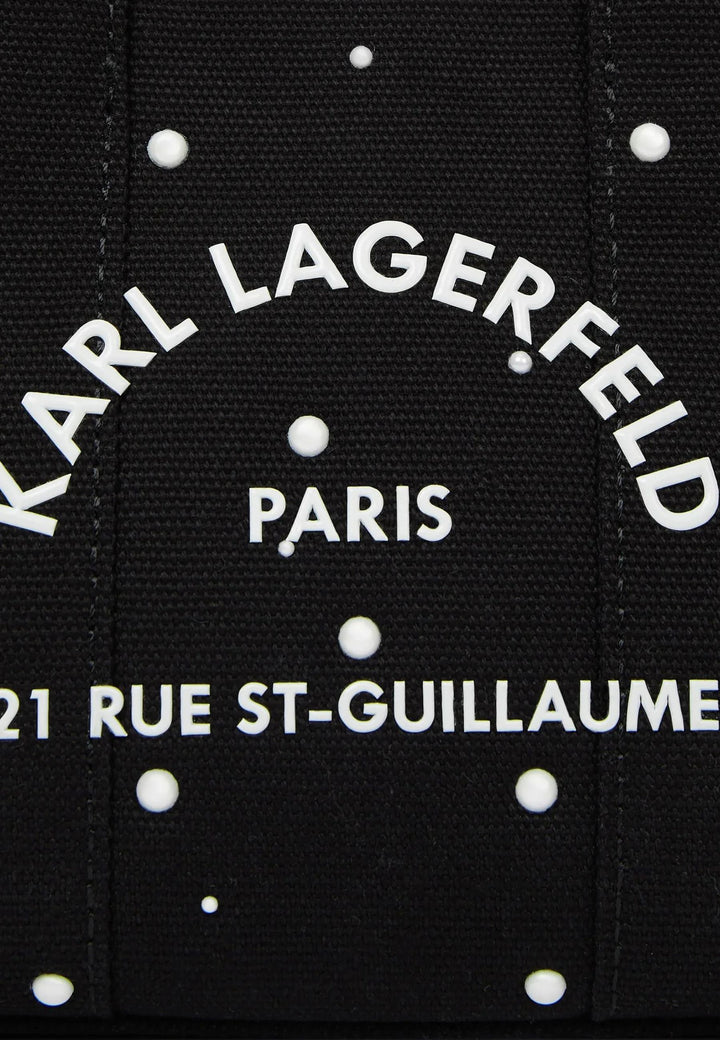 Karl Lagerfeld Cabas Carré Perles Mini Coton Noir