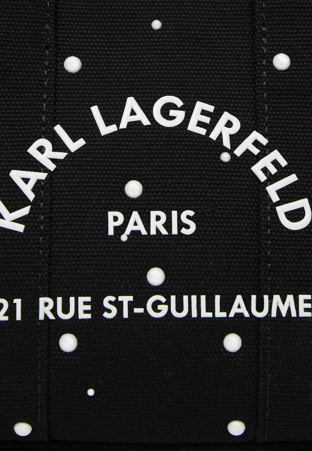 Karl Lagerfeld Cabas Carré Perles Mini Coton Noir