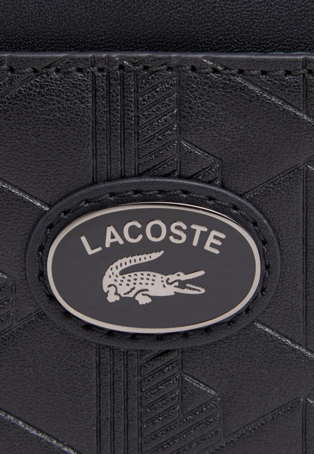 Lacoste Monogram Leather Shoulder Bag NH5264MR Black