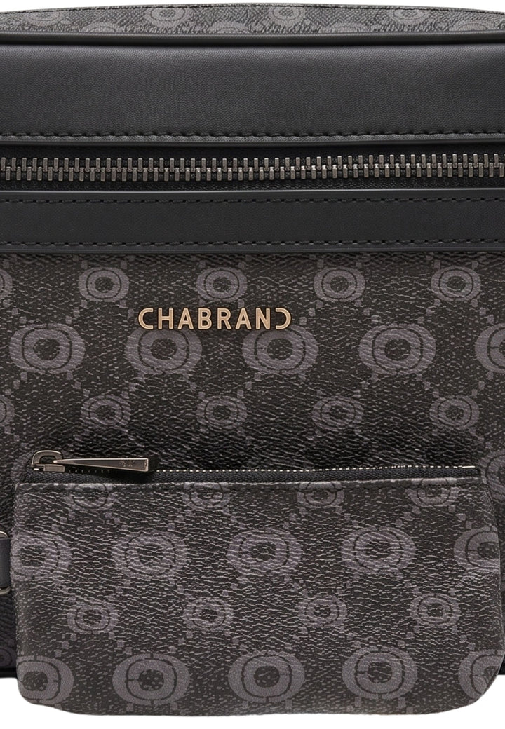 Chabrand mini messenger bag in logo-coated canvas with leather