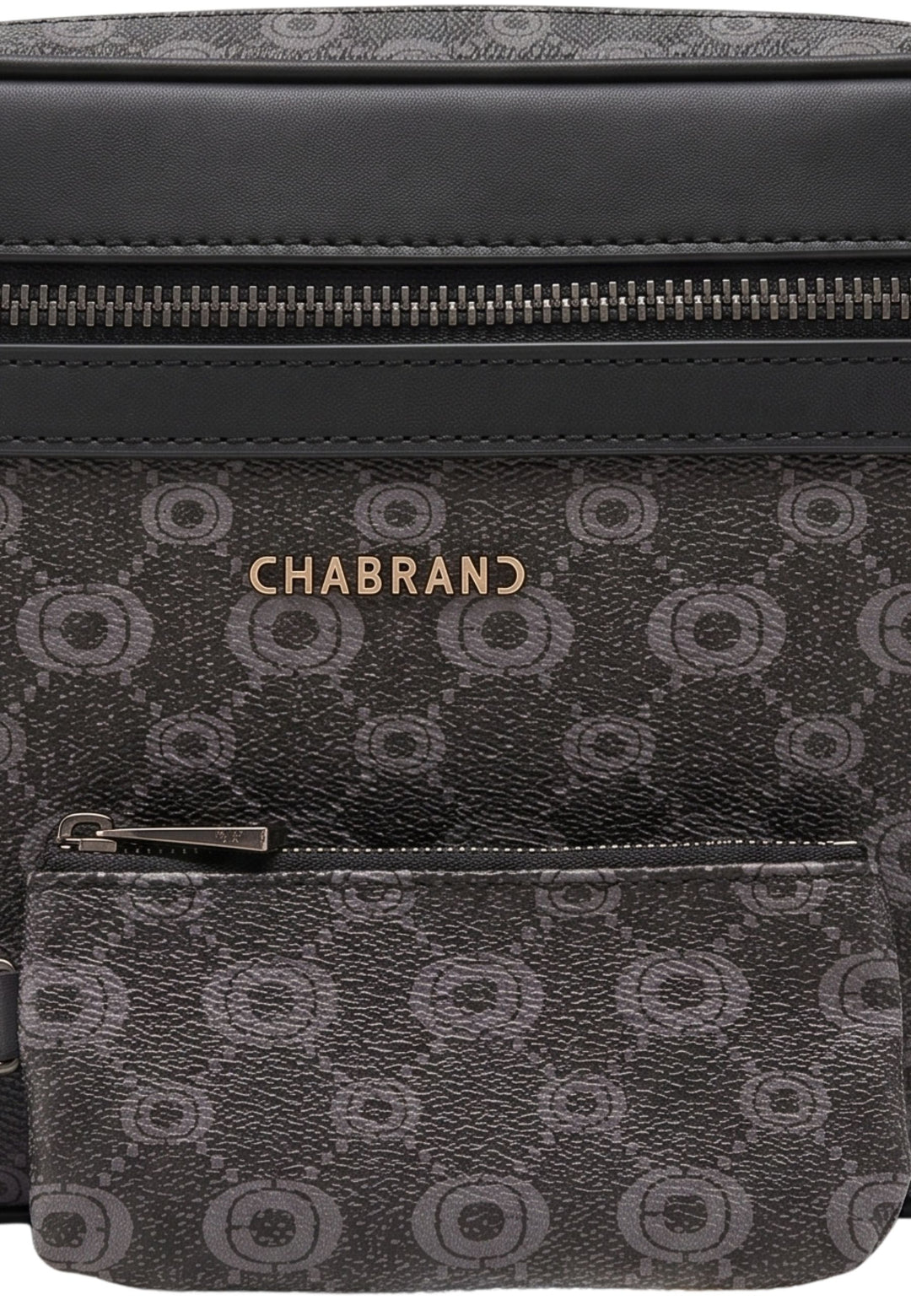 Chabrand mini messenger bag in logo-coated canvas with leather