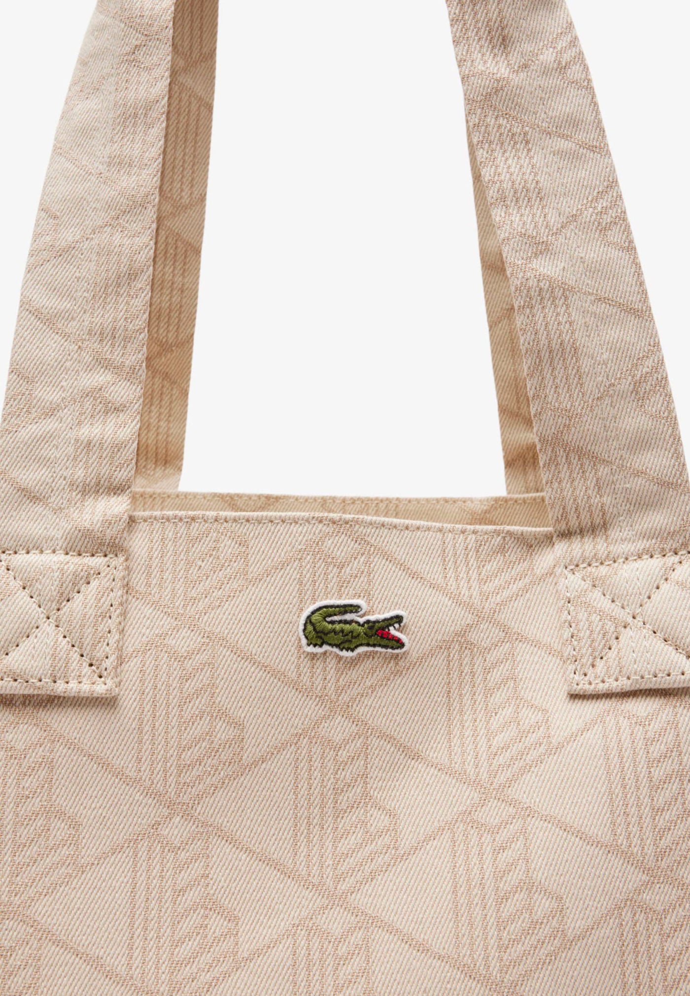 Lacoste XL Shoppingväska Summer Pack NU4994PB Mono Jaquard Vit