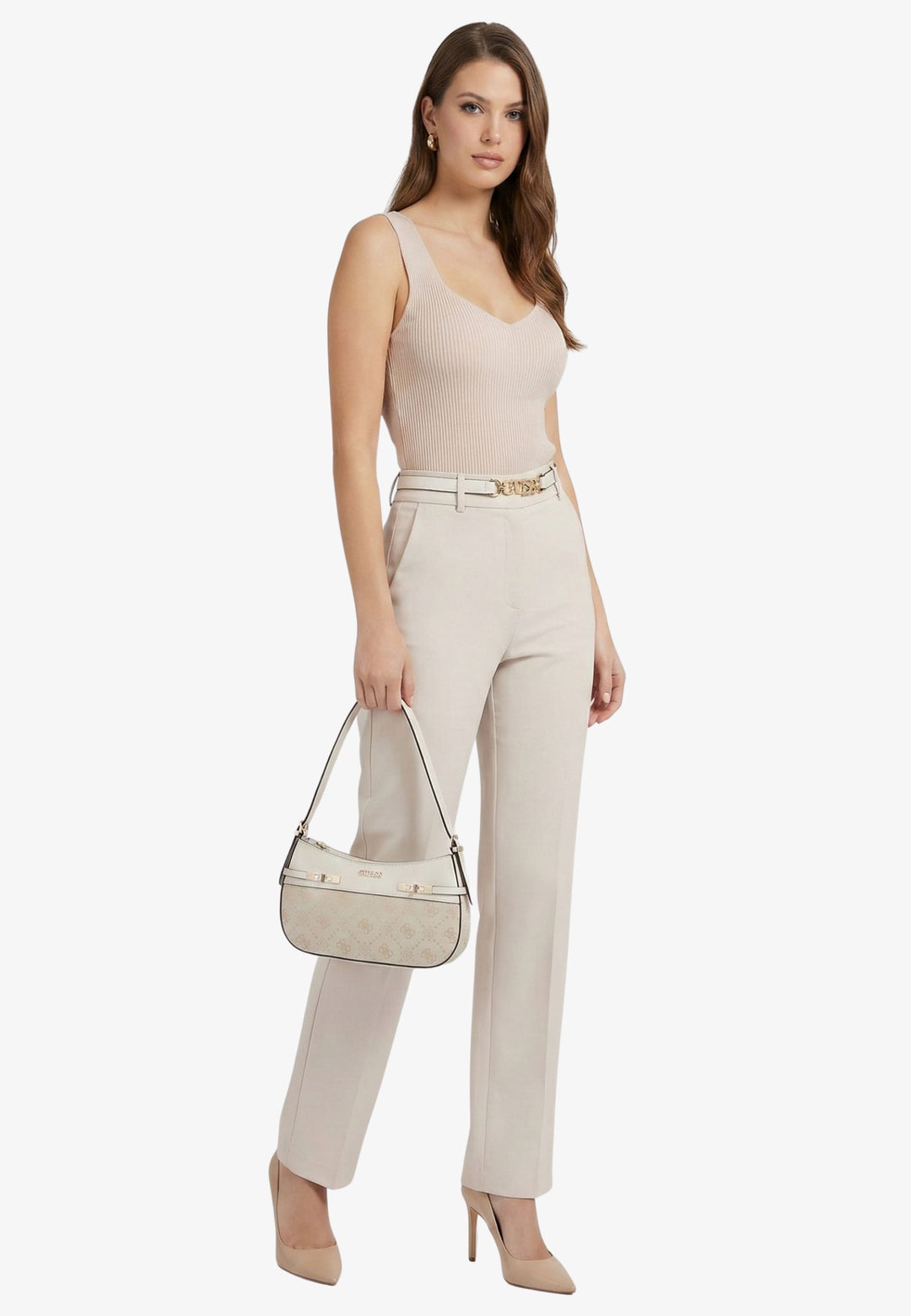 Guess Mala a Tiracolo Melinda Logo Tri Com Off White Logo JP990217