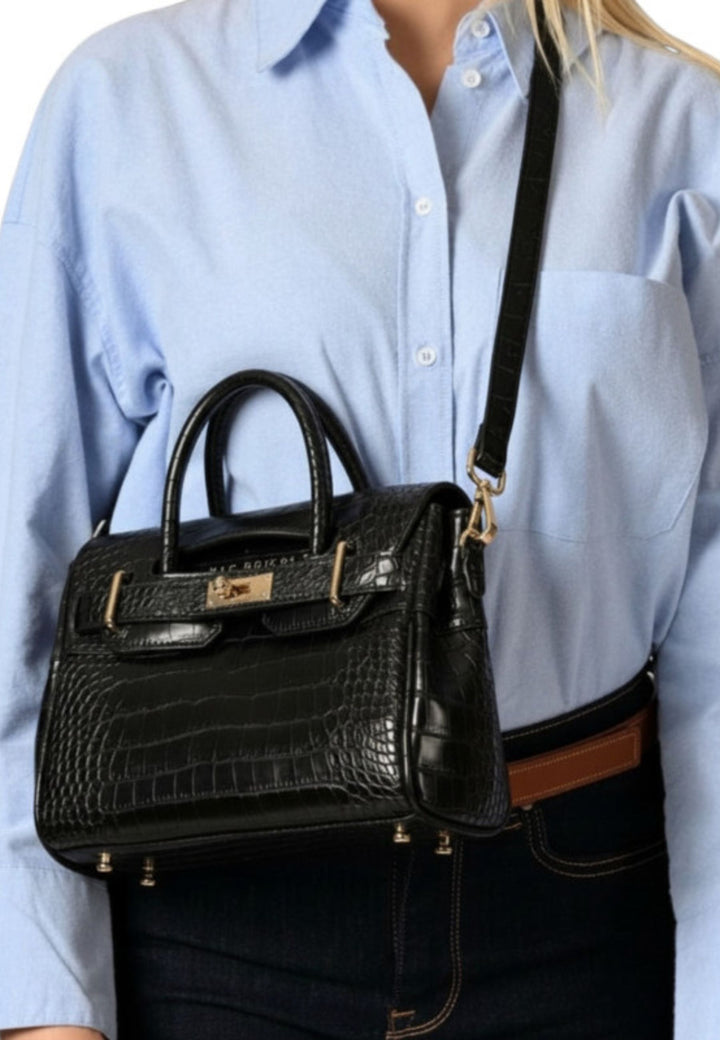 Mac Douglas Bolsos De Mano Mini Pyla Mery Croco Negro