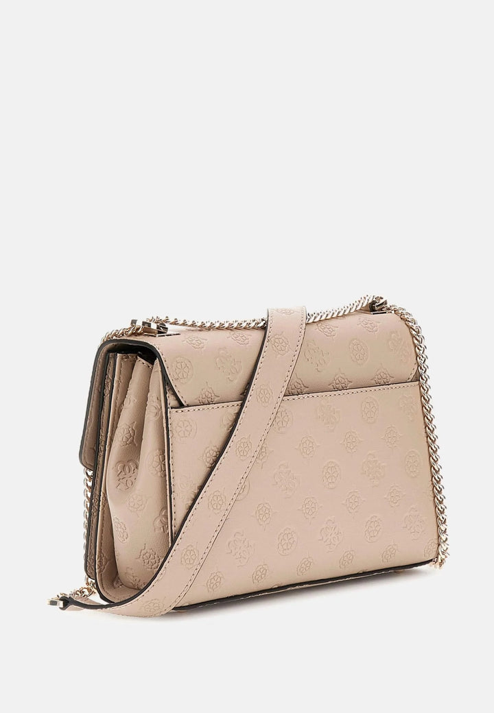 Guess Kabelka cez rameno Zarela Luxury Satche Simply Taupe Logo PD966521