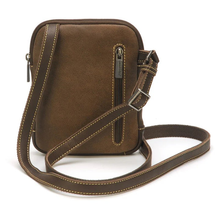 ARTHUR & ASTON ELEONARDO Borsello Uomo In Pelle Marrone – 4 Scomparti Zip E Tracolla Regolabile