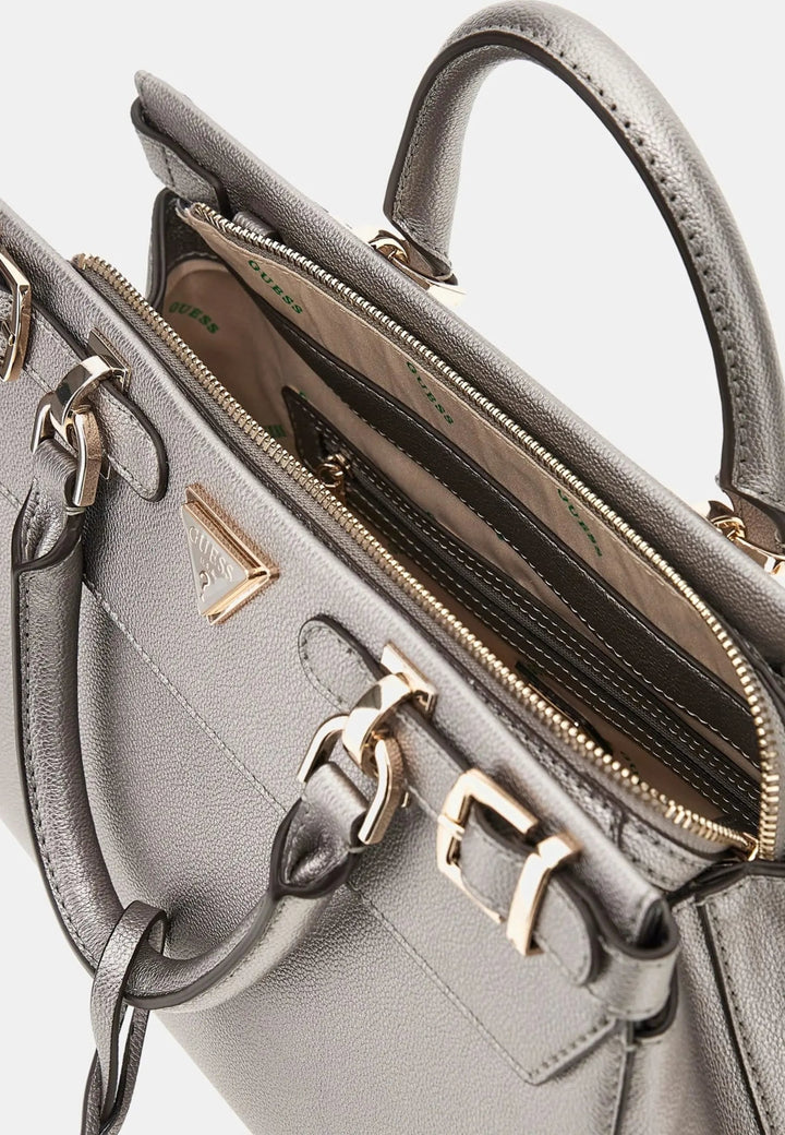 Guess Eco Ali Luxury Satch Pewter Shoulder Bag EBM951105