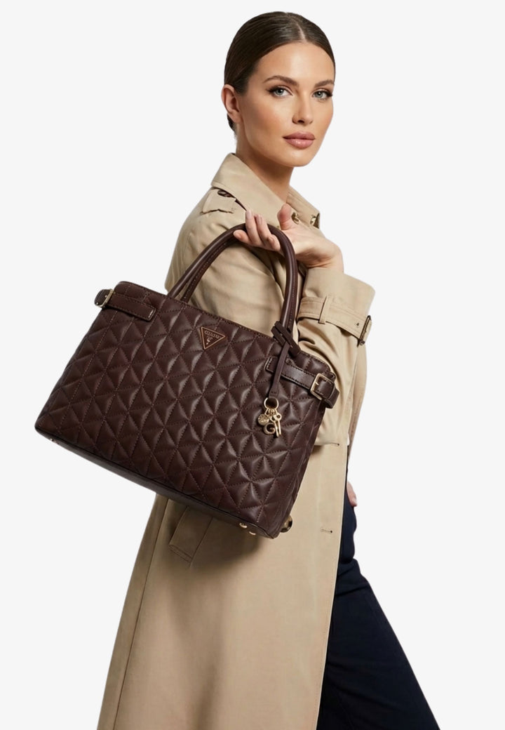 Borse a mano trapuntate Paisleigh Espresso Guess QG988306