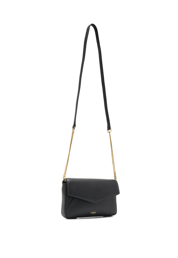 Lancel Enveloppe Pochette Chaîne Porte-Cartes Amovible Cuir Noir