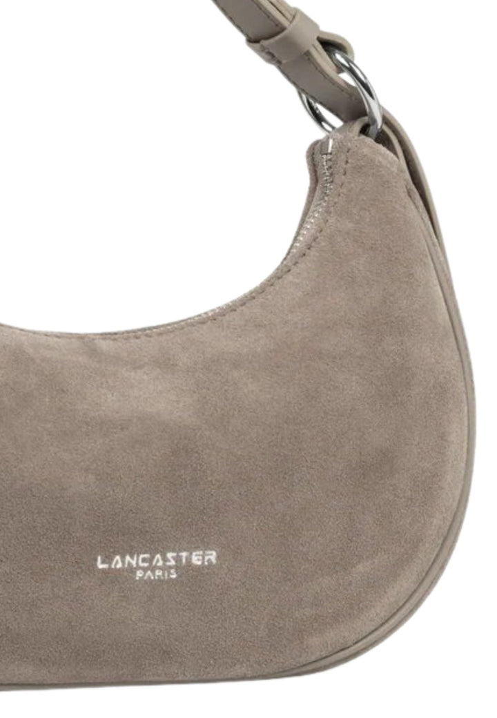 Lancaster Sac besace Zippé S Suède 480-081 Galet Fonce