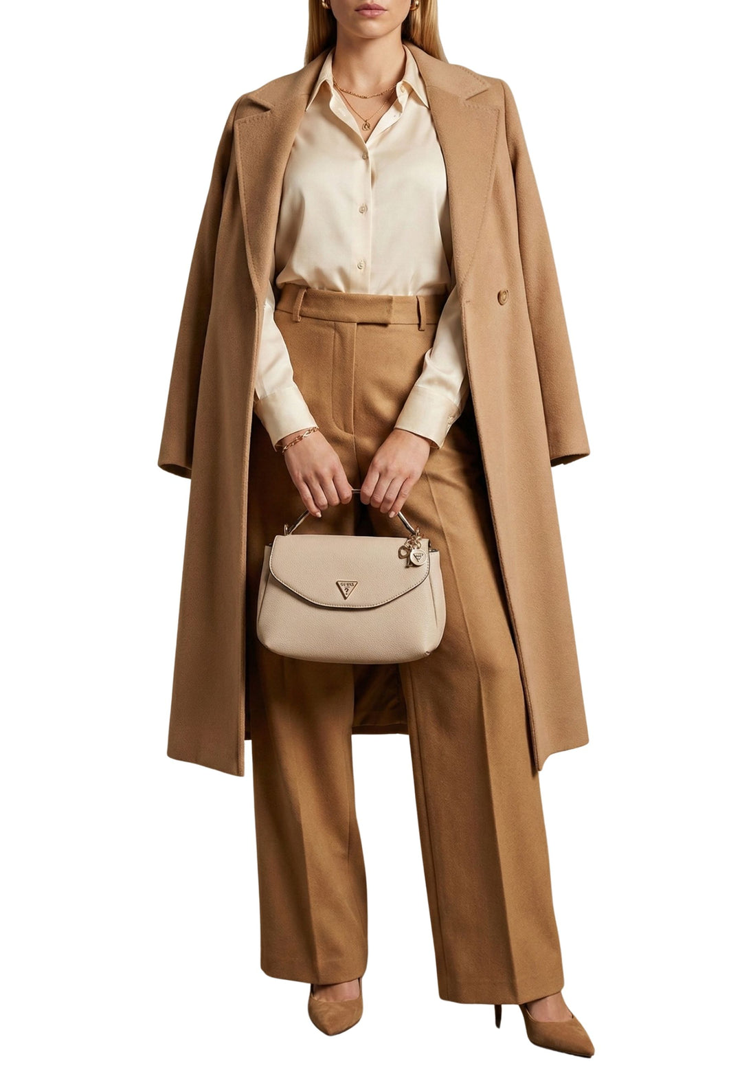 Guess Torba Na Ramię Anadela 3 Comp Satch Light Taupe BG966420