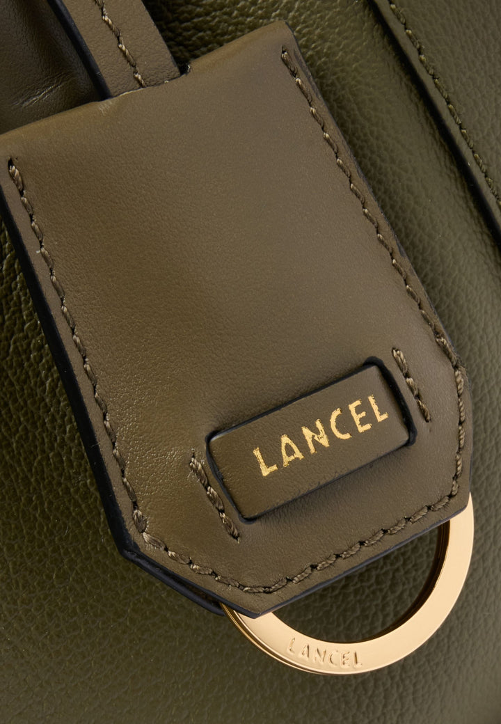 Lancel BCBG Mini Bowling Bag Leather Khaki