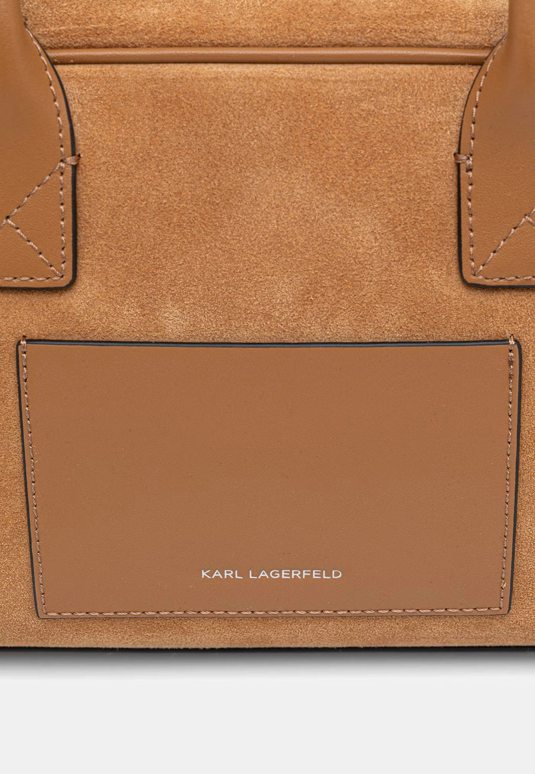 Karl Lagerfeld Sac Bandoulière Zippé Daim Caramel