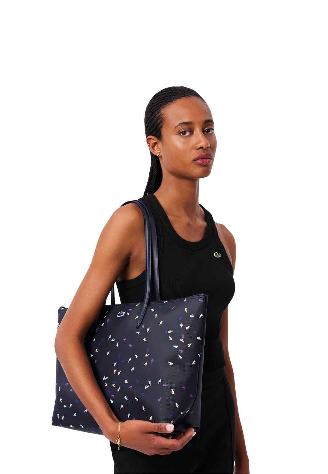 Lacoste Grande borsa shopper coccodrilli NF5141HN Blu Navy