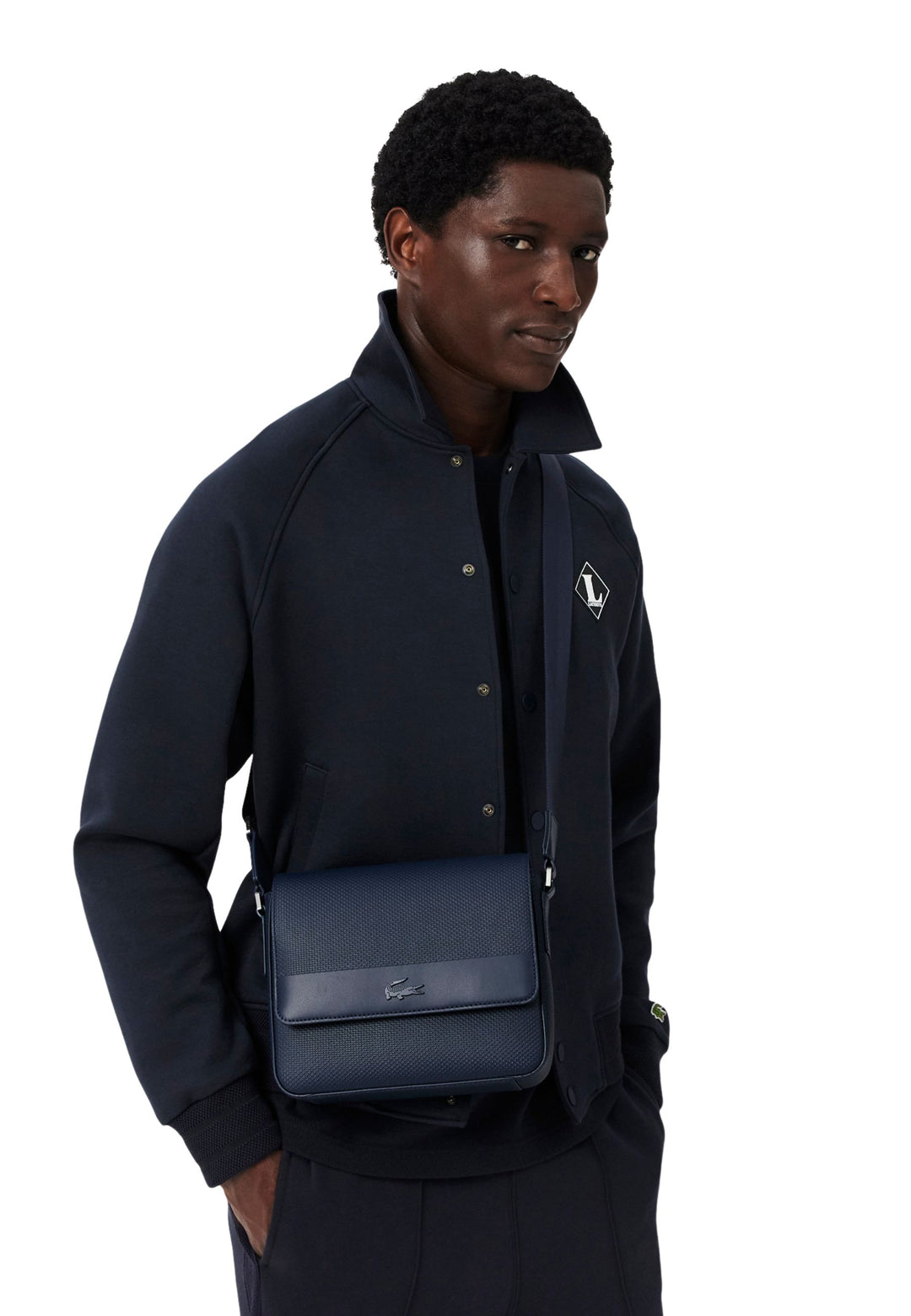 Lacoste Sacoches messenger NH5262CE Chantaco cuir Bleu Marine