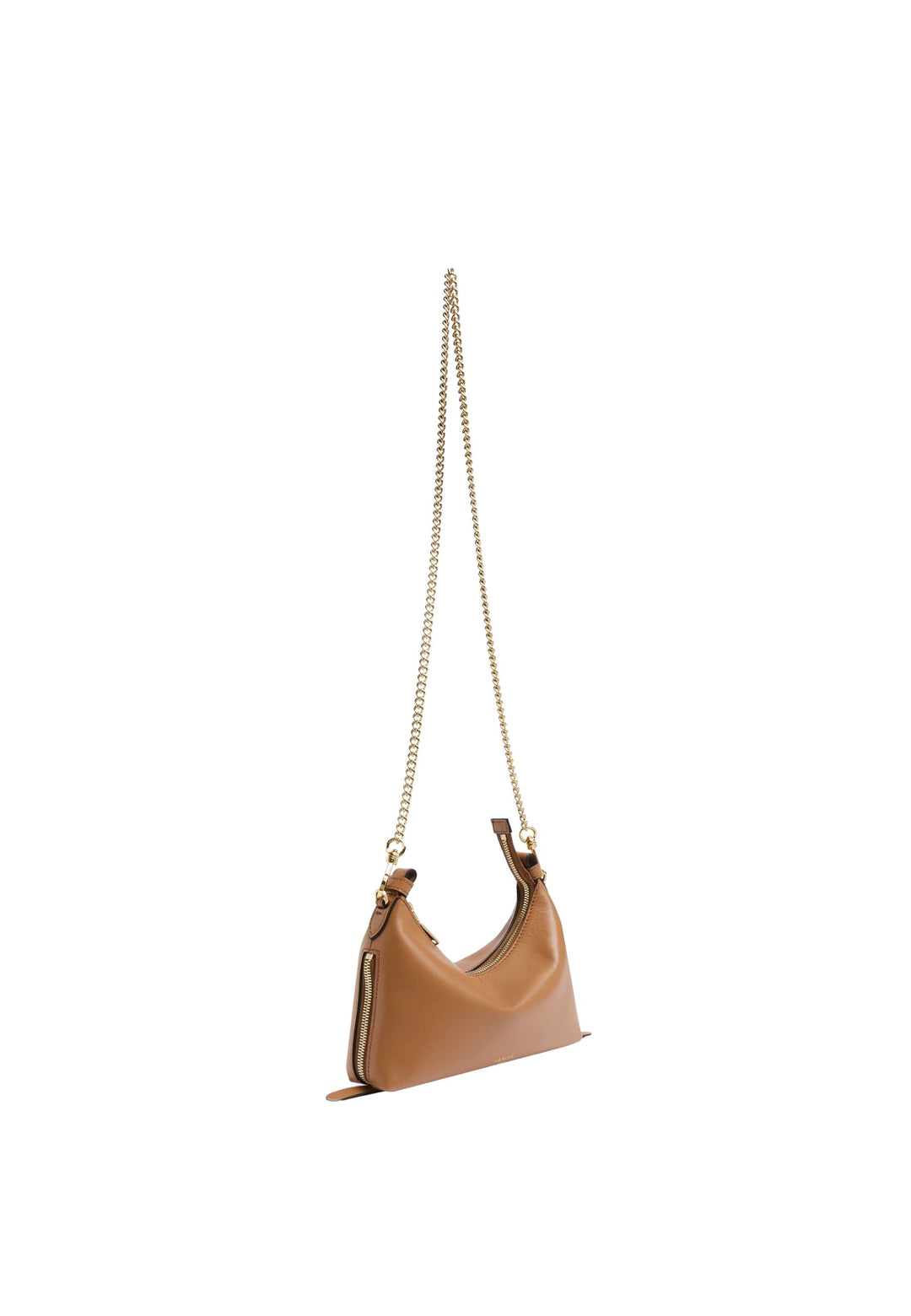 Lancel Origami Baby Hobo-taske Lynlås Læder Kamel