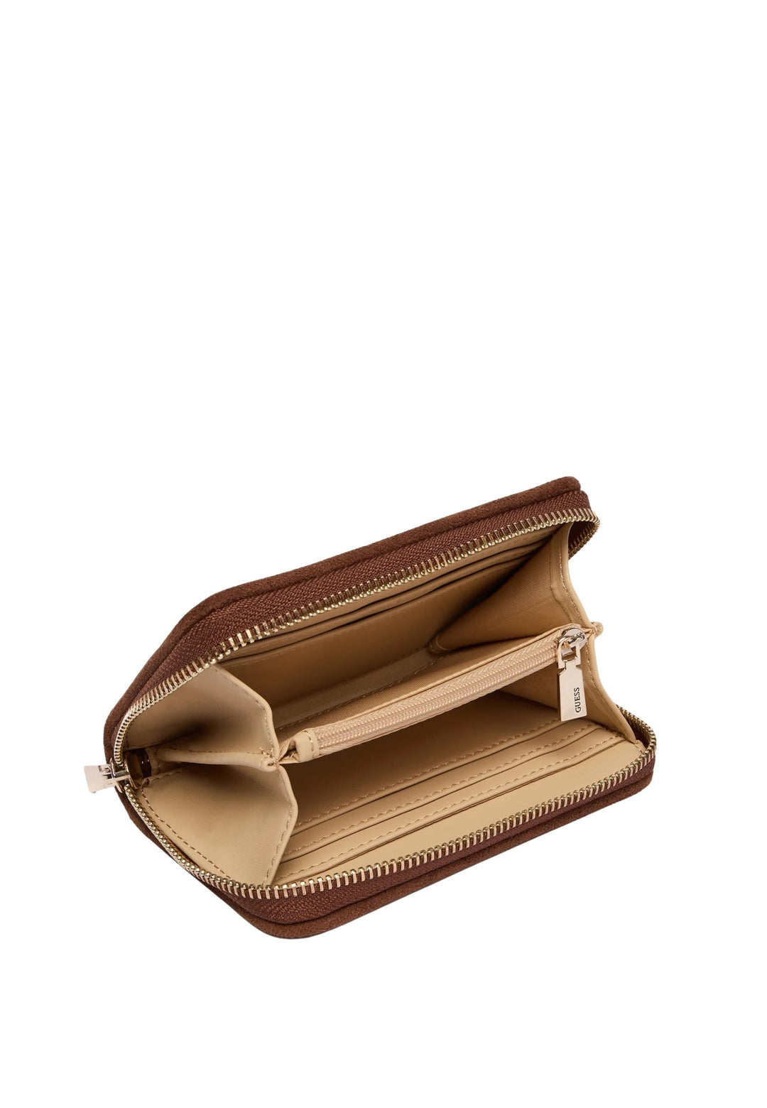 Guess Reisebrieftasche Samantha Medium Latte Logo/Braun