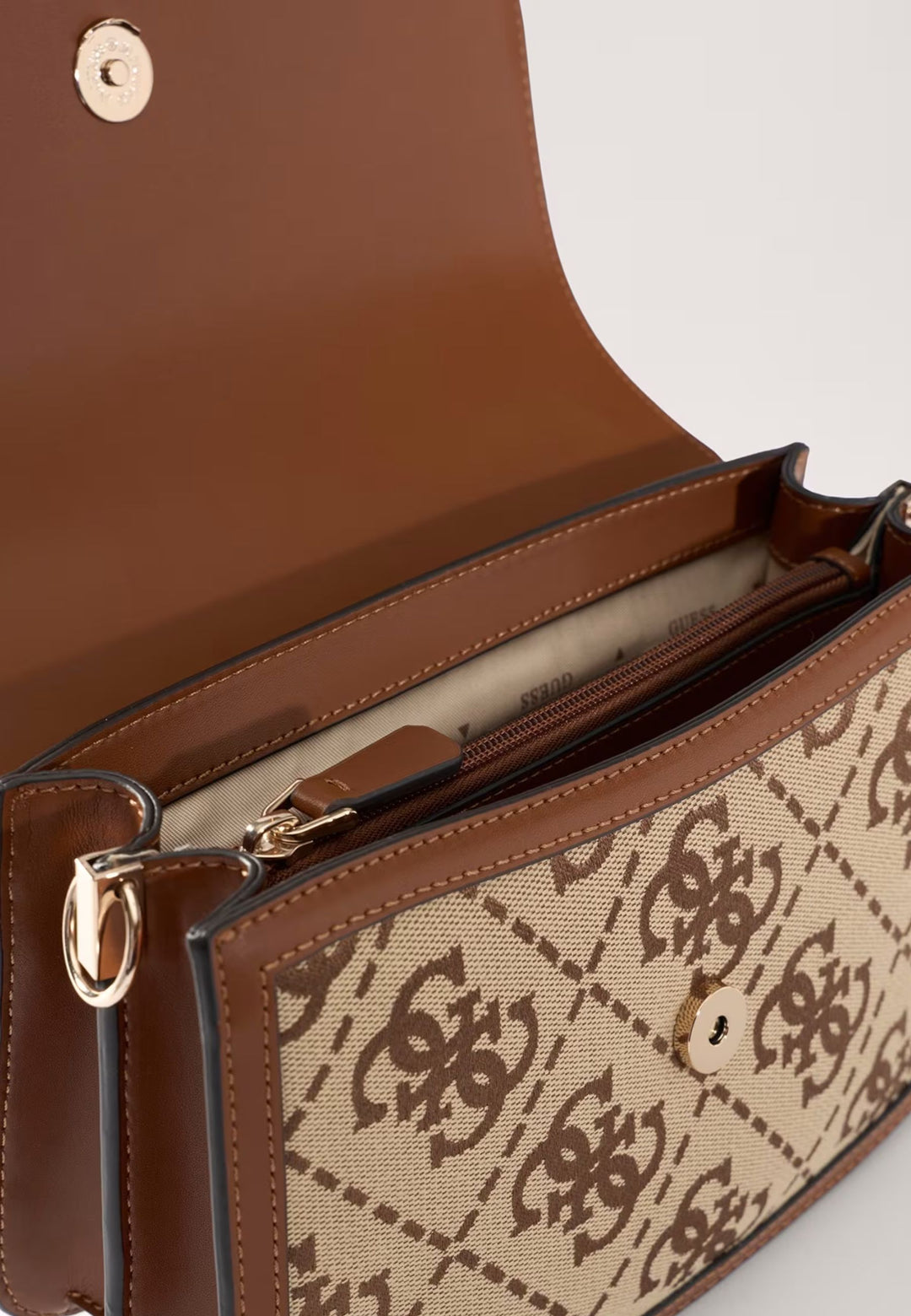 Guess Borsa con patta Audrey Monogramme Logo Latte