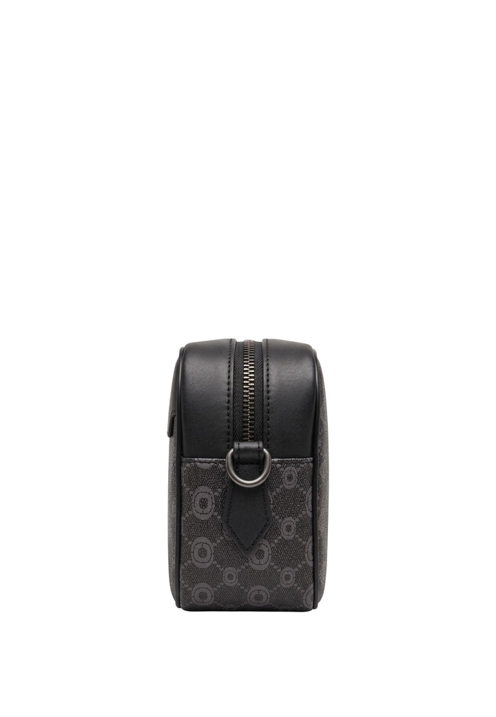 Chabrand mini messenger bag in logo-coated canvas with leather