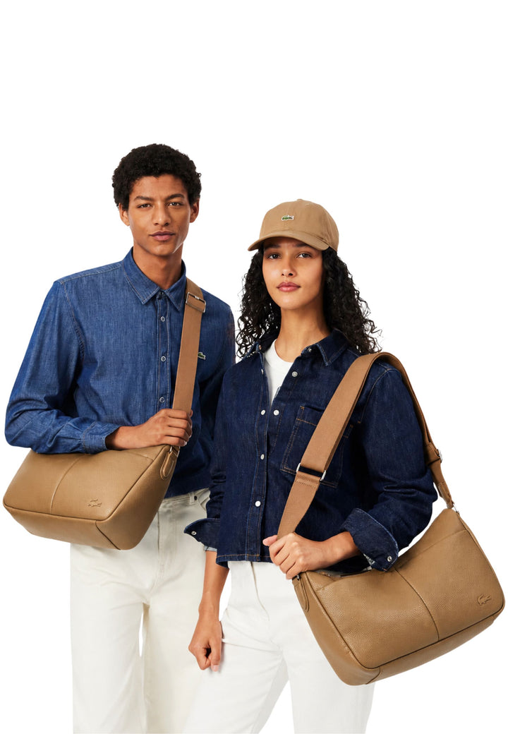Lacoste Sac à Bandoulière Magnus Marron Cookie Cuir