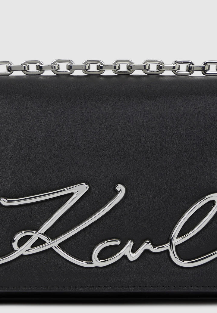 Petit sac bandoulière Karl Lagerfeld B1W30046 K/Signature Noir/Nickel