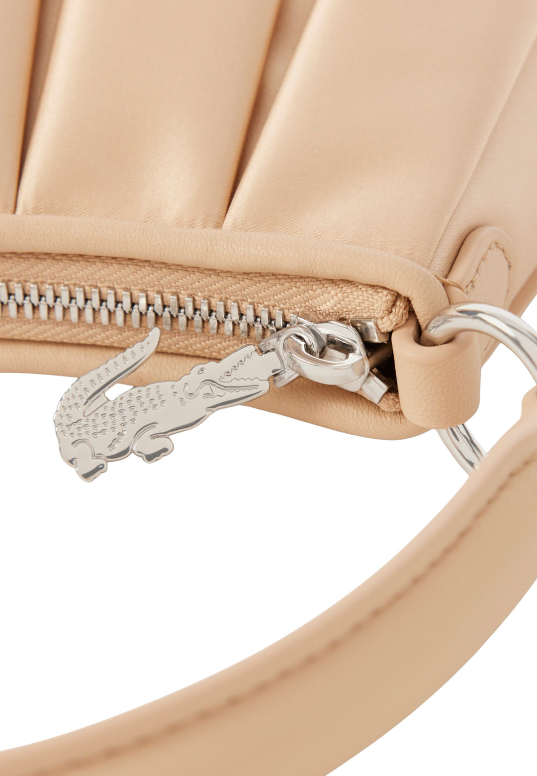 Lacoste Kleine Satin-Handtasche Lenglen Hellbeige