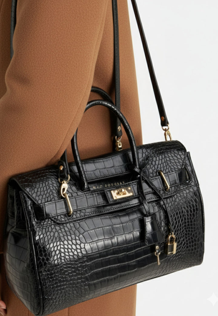 Mac Douglas Handbags XS Pyla Mery Black Croco