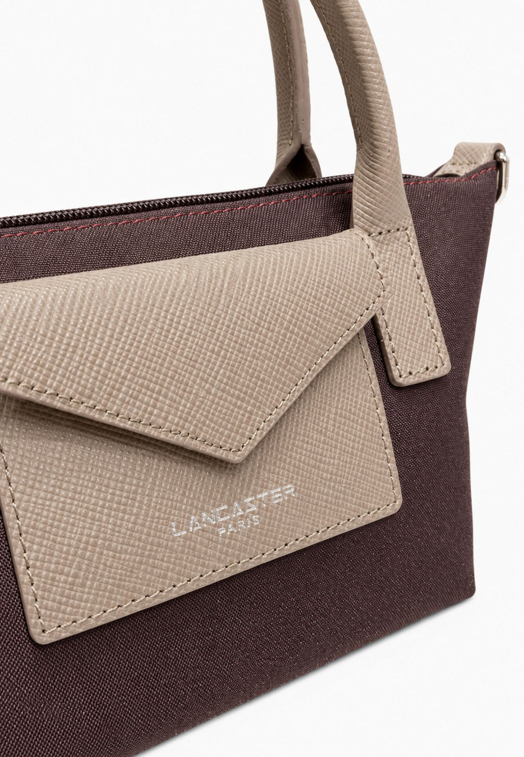 Lancaster Sacs à main Smart KBA Cuir Bordeaux - Taupe