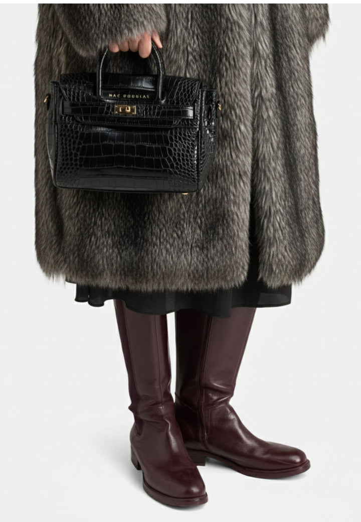 Mac Douglas Bolsos De Mano Mini Pyla Mery Croco Negro