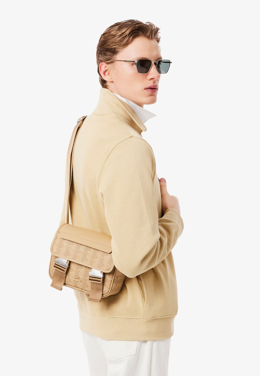 Lacoste The Blend Mono Viennois Otter schoudertas