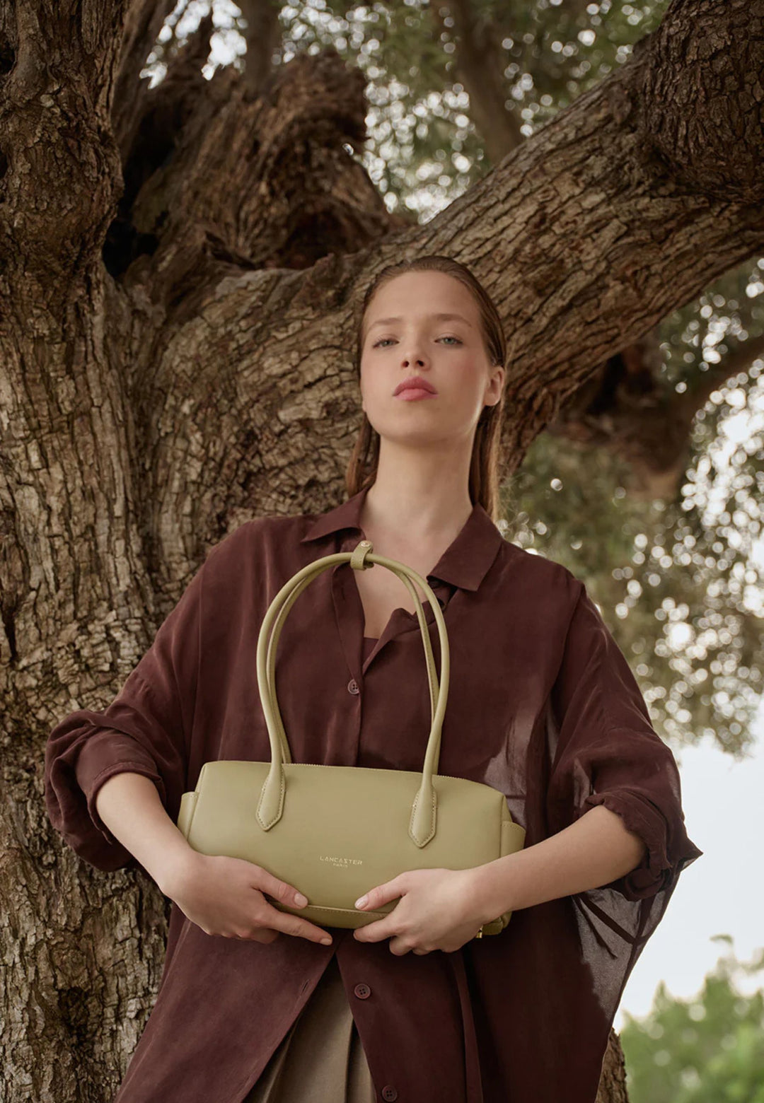 Lancaster Sac trotteur Zippé Donna Cube Bambou