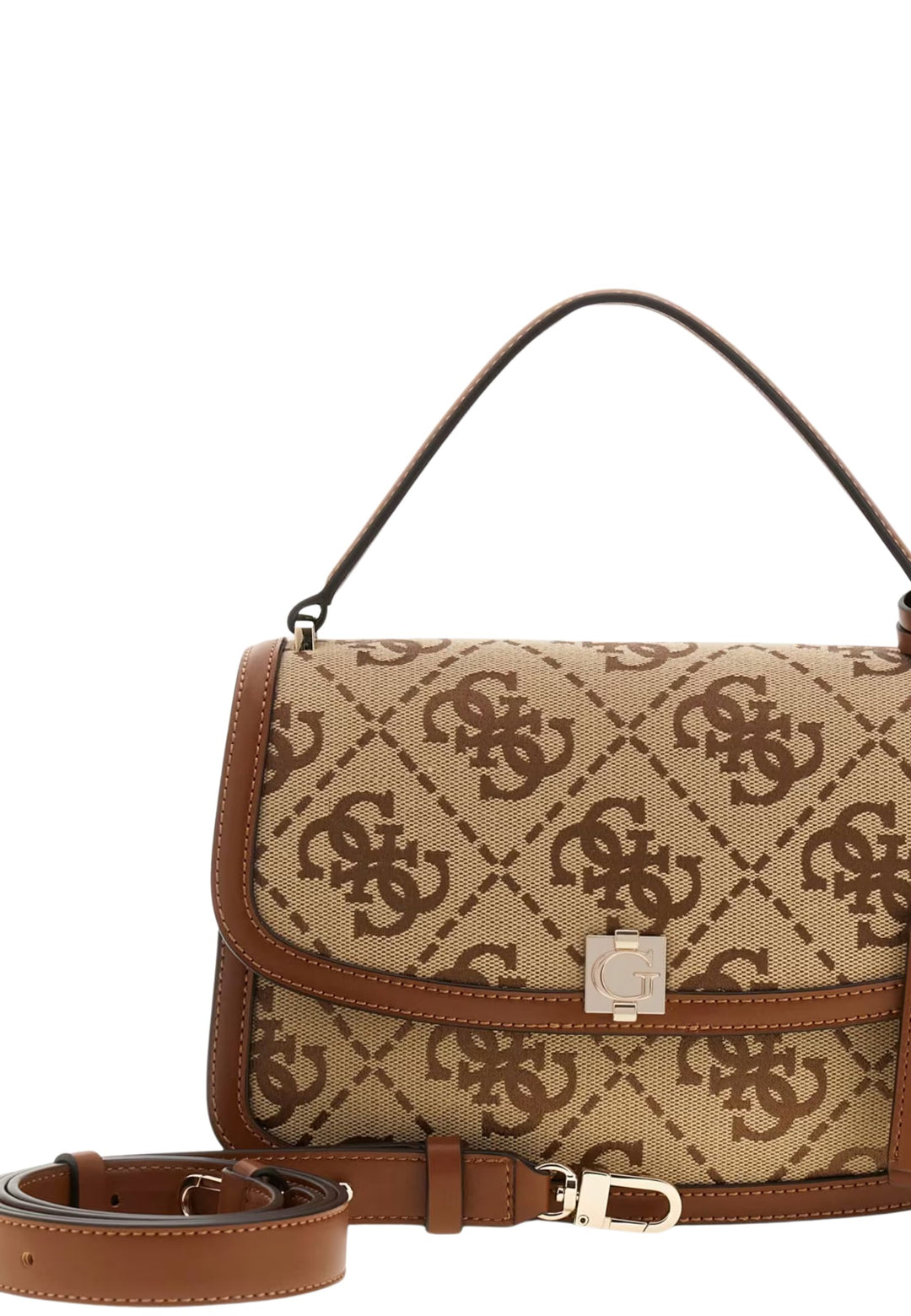 Guess Borsa con patta Audrey Monogramme Logo Latte