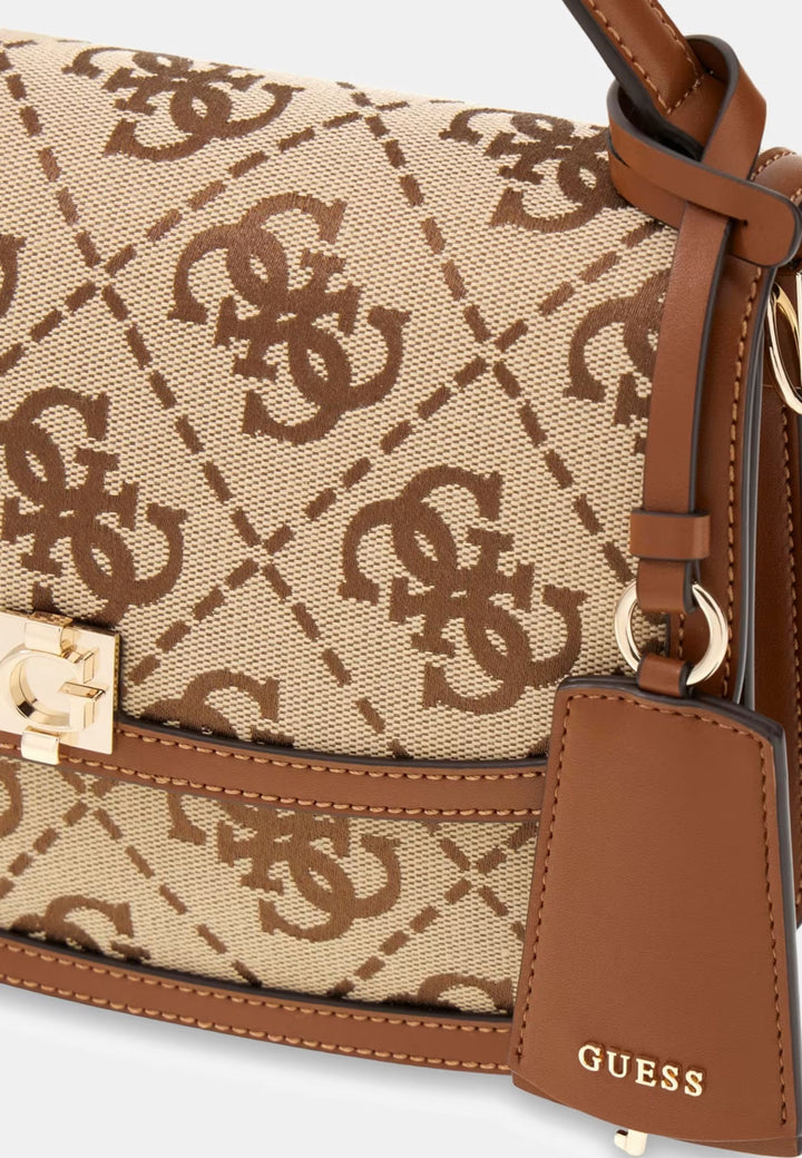 Guess Borsa con patta Audrey Monogramme Logo Latte