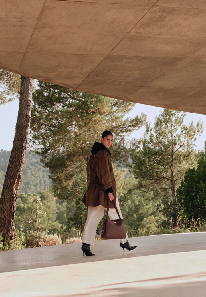 Lancaster Sac hobo Avec fermoir L Mademoiselle ROMY 572-106 Marron