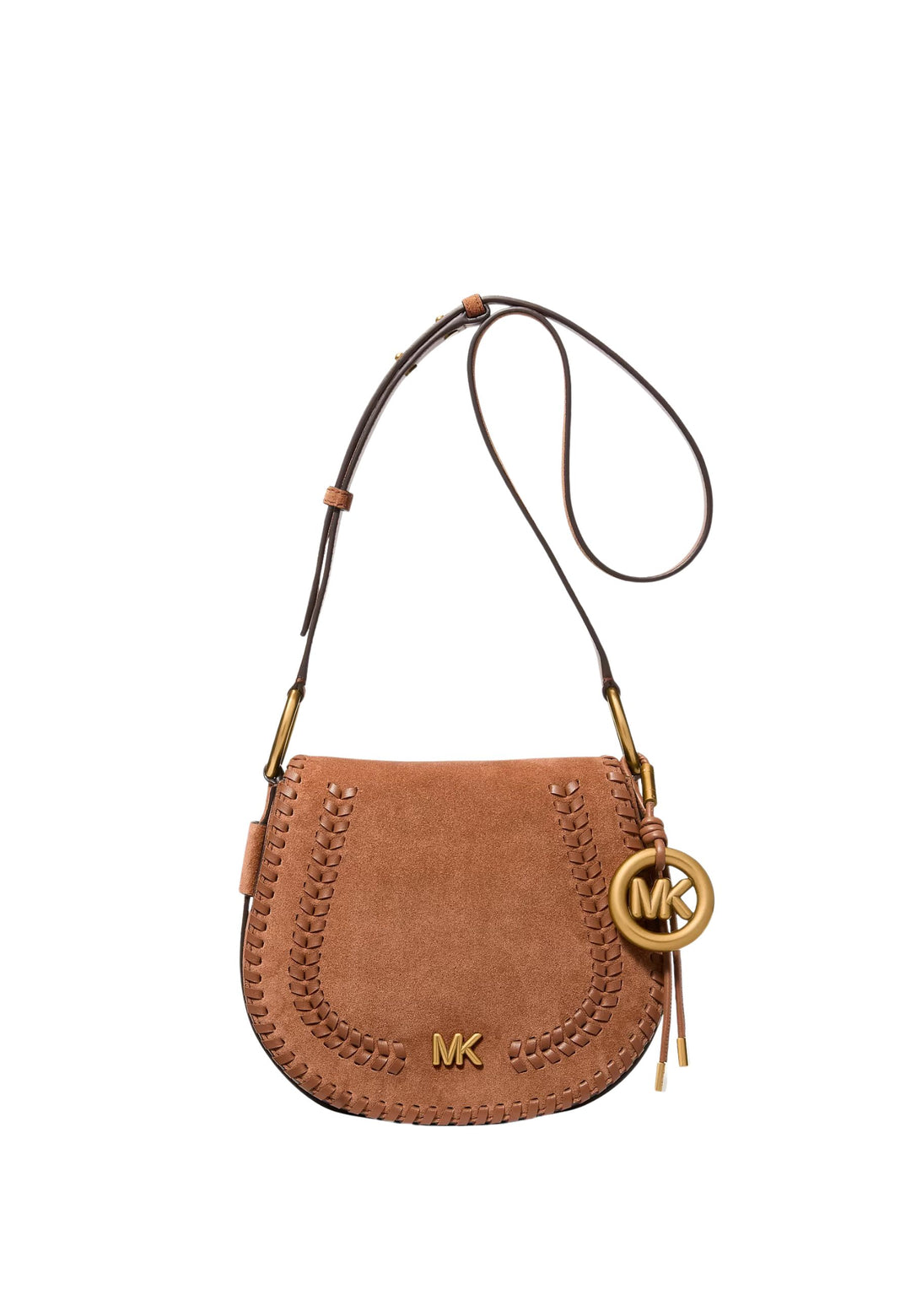 Michael Kors Kožená kabelka přes rameno Josie 30S6AQ5M6O Hnědá