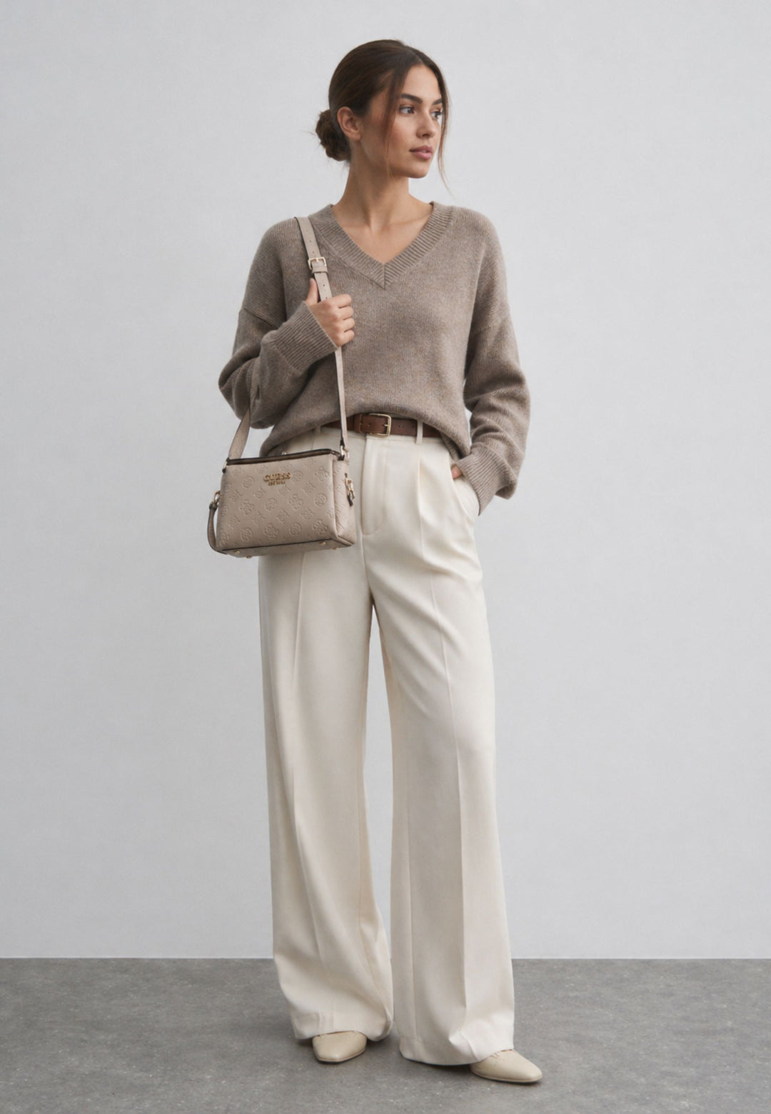 Guess Schëller-Täsch Zarela Luxury Satche Simply Taupe Logo PD966573