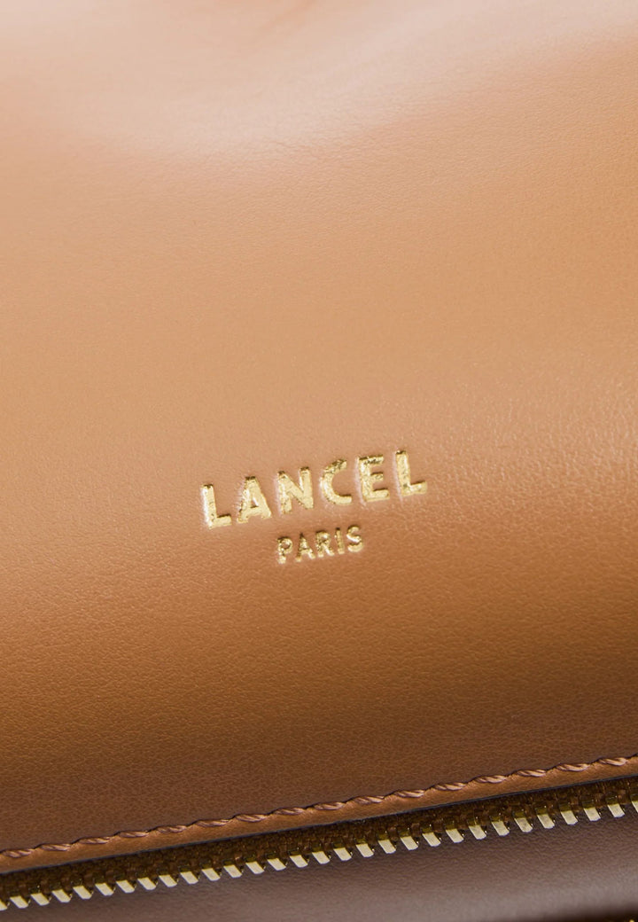 Lancel Origami Baby Hobo-taske Lynlås Læder Kamel
