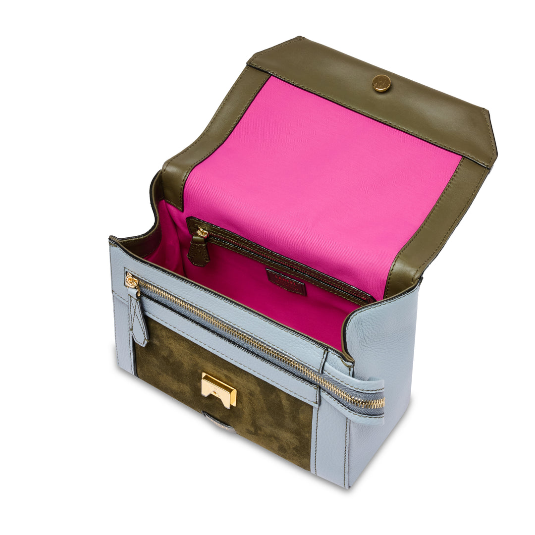 Lancel Sac Rabat M Ninon Color Block Mco Kaki Fonce Femme A13370AHTU